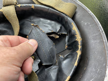 Load image into Gallery viewer, Original WW2 British Home Front Rescue Helmet with Liner & Chinstrap - The Militaria Shop