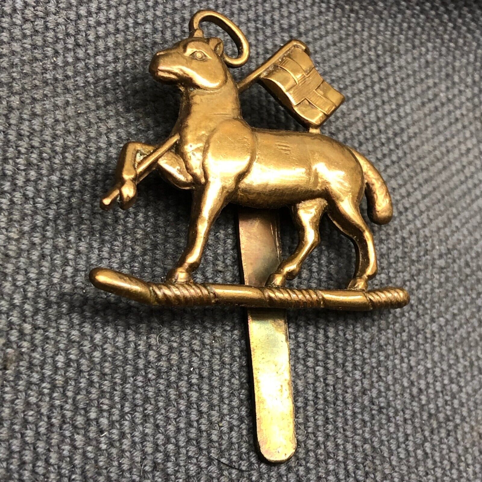 Original WW2 British Army Cap Badge - Queen's Royal Regiment (West Surrey) - The Militaria Shop