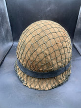 Lade das Bild in den Galerie-Viewer, Genuine Dutch Army M53 Euroclone of US M1 Camouflaged Helmet & Liner Set - The Militaria Shop