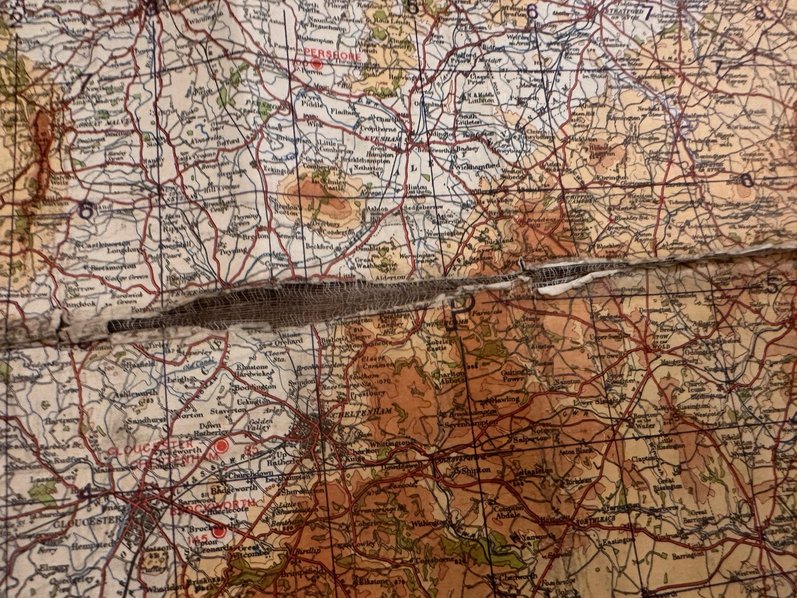 Original WW2 British Army RAF Navy Base Map of England - The Midlands Birmingham - The Militaria Shop
