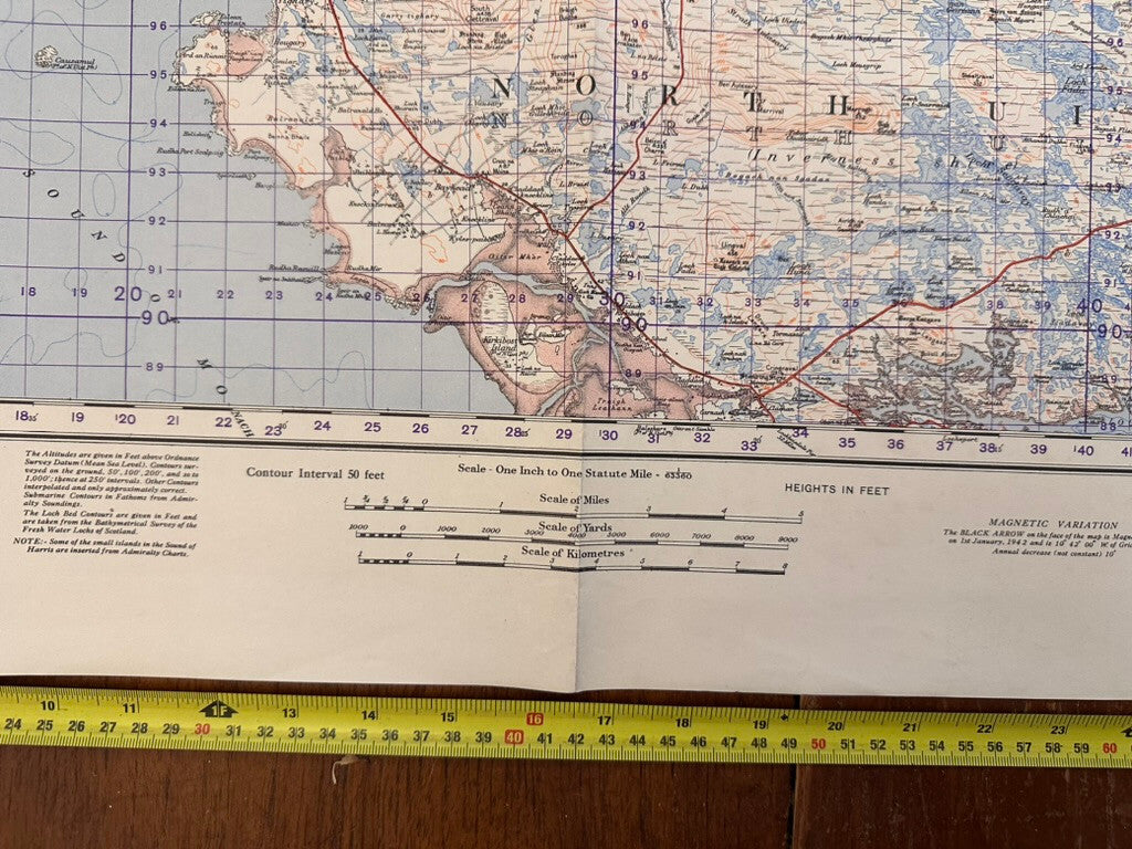 Original WW2 British Army GSGS Map of Scotland - Sollas - The Militaria Shop