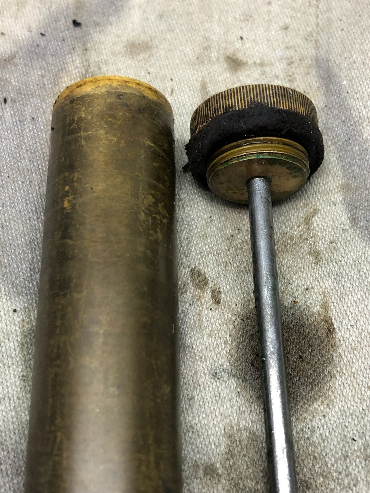 Original WW1 British Army SMLE Enfield Brass Oil Bottle - P-H Maker Marked - The Militaria Shop