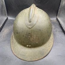 Load image into Gallery viewer, Original WW2 French Army M1926 Adrian Helmet Complete with Liner & Chinstrap - The Militaria Shop