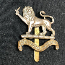 Load image into Gallery viewer, Genuine WW2 British Army Brass Cap Badge - Herefordshire Light Infantry - The Militaria Shop