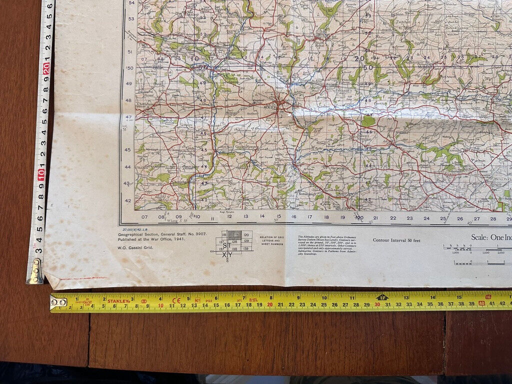 Original WW2 British Army GSGS OS Map of England & Wales - Exmoor - The Militaria Shop