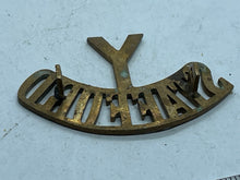 Load image into Gallery viewer, Original WW1 British Army Stafford Yeomany Regiment Shoulder Title - The Militaria Shop