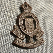 Load image into Gallery viewer, Original WW2 British Army Cap Badge - Royal Army Ordnance Corps - The Militaria Shop