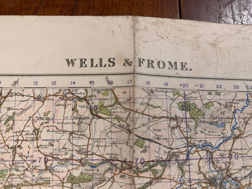 Original WW2 British Army GSGS OS Map of Great Britain - Wells & Frome - The Militaria Shop