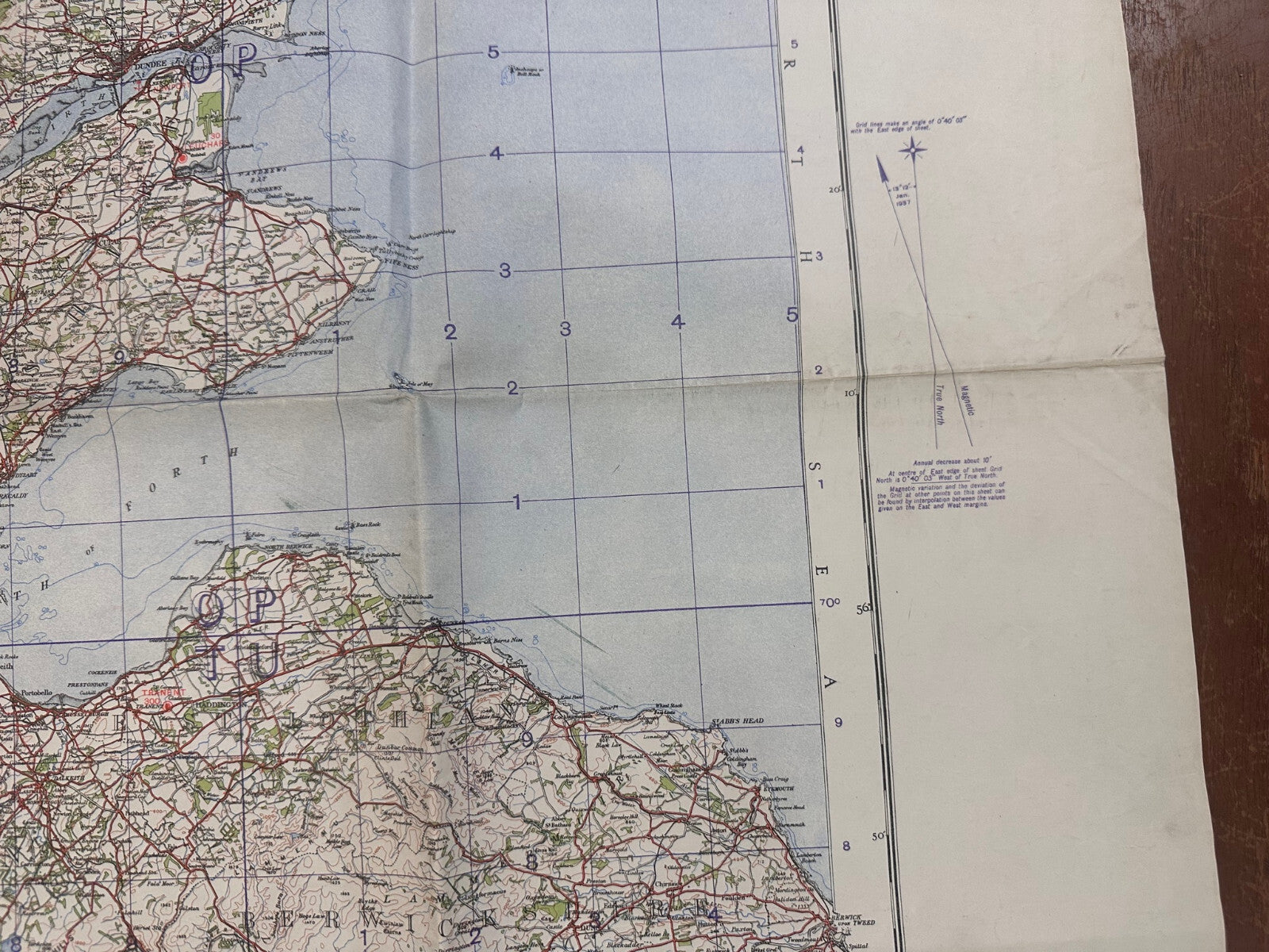 Original WW2 British Army RAF Navy Base Map of Scotland - The Forth, Clyde & Tay - The Militaria Shop
