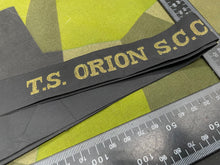 Lade das Bild in den Galerie-Viewer, Genuine British Royal Navy - TS Orion SCC Cap Tally - Full Length - The Militaria Shop