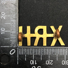 Load image into Gallery viewer, Original WW1 British Army Brass Shoulder Title - 10th Royal Hussars Regiment - The Militaria Shop