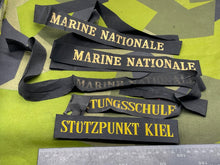 Lade das Bild in den Galerie-Viewer, German & French Navy Cap Tallies - Job Lot - The Militaria Shop