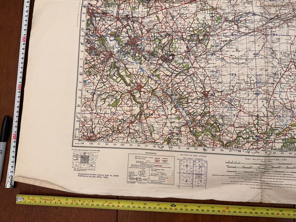 Original WW2 British Army GSGS Map of Scotland - Falkirk & Motherwell - The Militaria Shop
