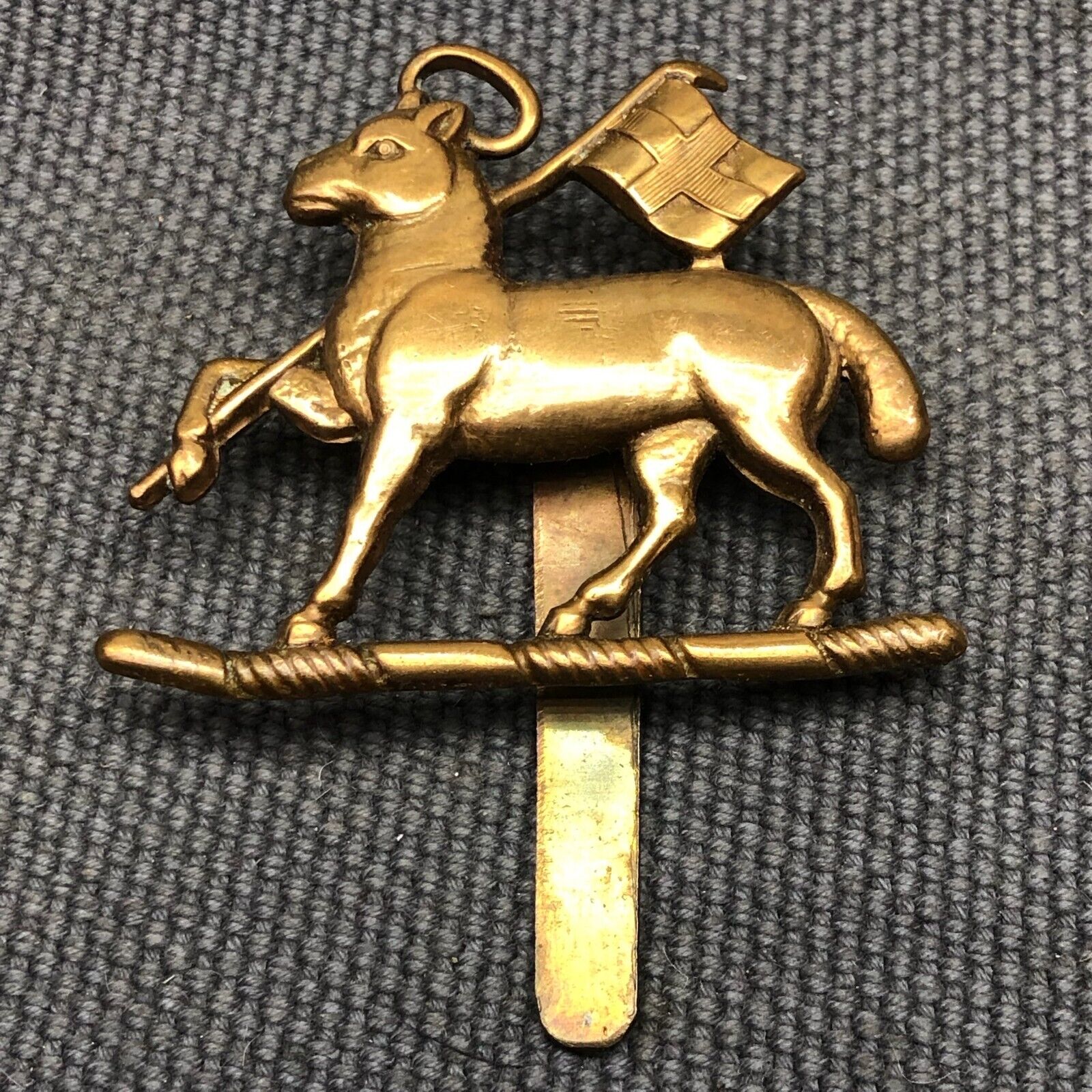 Original WW2 British Army Cap Badge - Queen's Royal Regiment (West Surrey) - The Militaria Shop