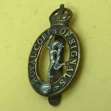 Load image into Gallery viewer, Original WW2 British Army Cap Badge - Royal Corps of Signals - The Militaria Shop
