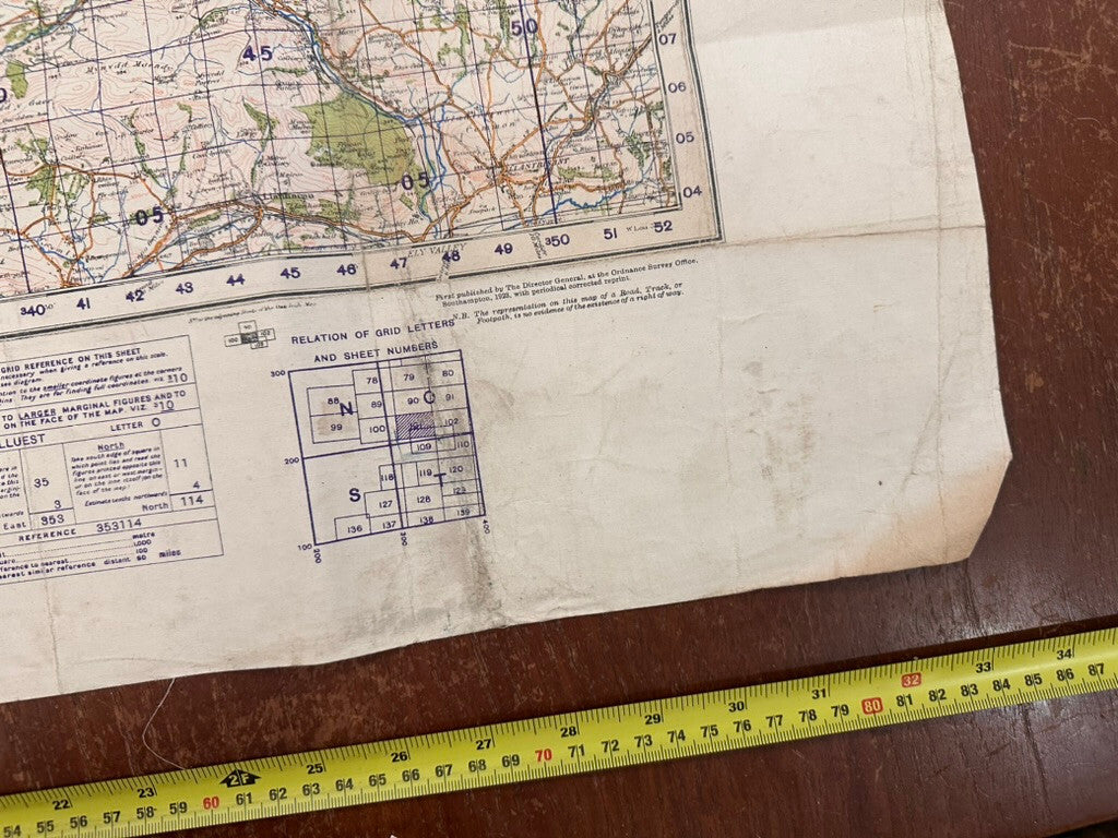 Original WW2 British Army GSGS OS Map of Great Britain - Swansea & Aberdare - The Militaria Shop