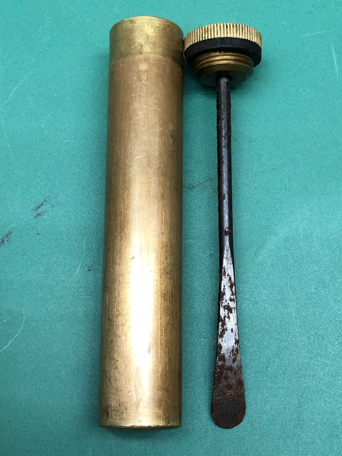 Original WW1 British Army SLME Lee Enfield Brass Oil Bottle - The Militaria Shop