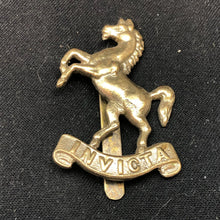 Load image into Gallery viewer, Genuine WW2 British Army Brass Cap Badge - Queen's Own Royal West Kent Regiment - The Militaria Shop