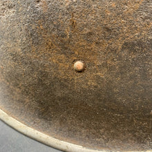 Load image into Gallery viewer, Original British/Canadian Army WW2 Mk3 Turtle High Rivet Combat Steel Helmet - The Militaria Shop