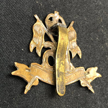 Load image into Gallery viewer, Genuine WW2 British Army Brass Cap Badge - 16th (The Queen's) Lancers - The Militaria Shop