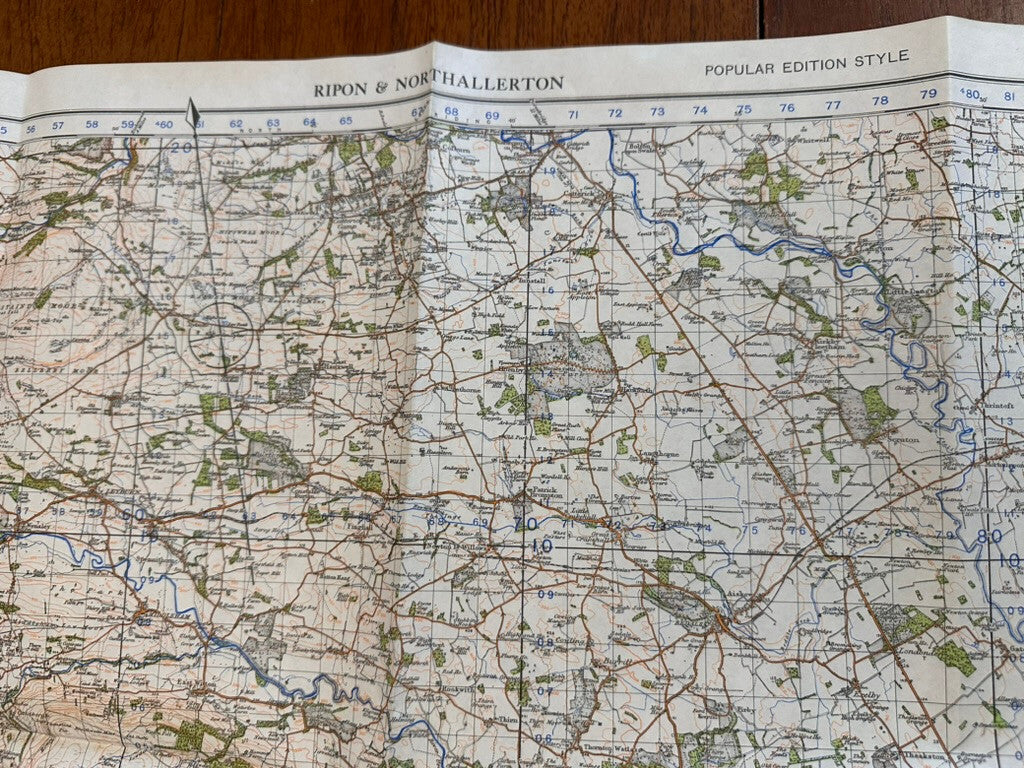 Original WW2 British Army GSGS Os Map of Great Britain - Ripon & Northallerton - The Militaria Shop