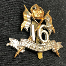 Load image into Gallery viewer, Genuine WW2 British Army Brass Cap Badge - 16th (The Queen's) Lancers - The Militaria Shop