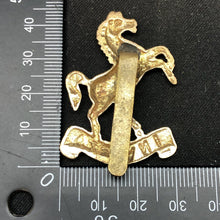 Load image into Gallery viewer, Genuine WW2 British Army Brass Cap Badge - Queen's Own Royal West Kent Regiment - The Militaria Shop