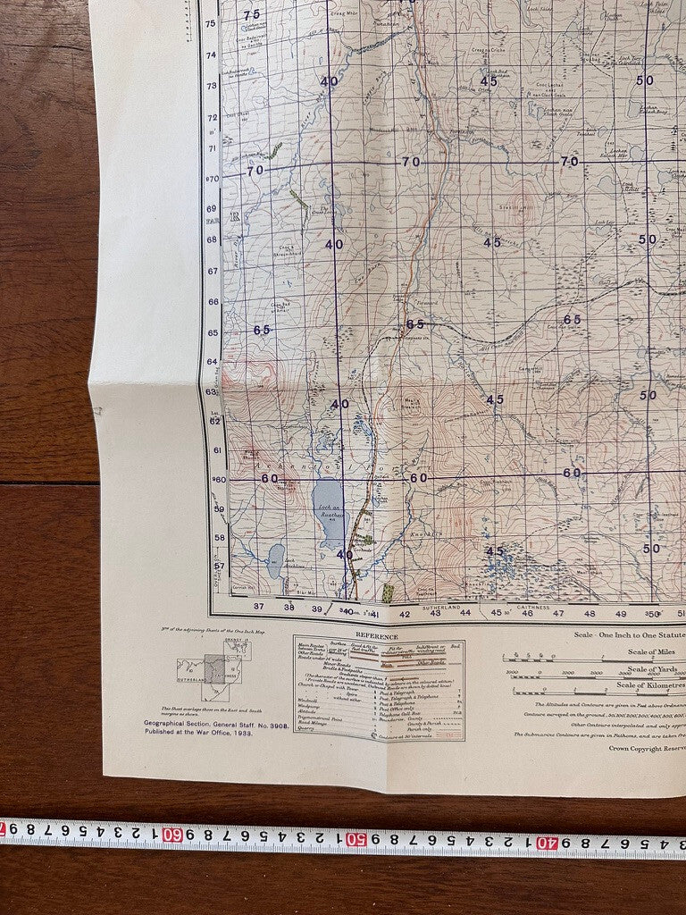 Original WW2 British Army GSGS Map of Scotland - Thurso & Reay - The Militaria Shop