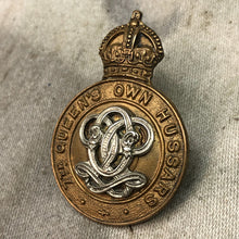 Load image into Gallery viewer, Original WW2 British Army 7th Queen's Own Hussars Cap Badge - The Militaria Shop