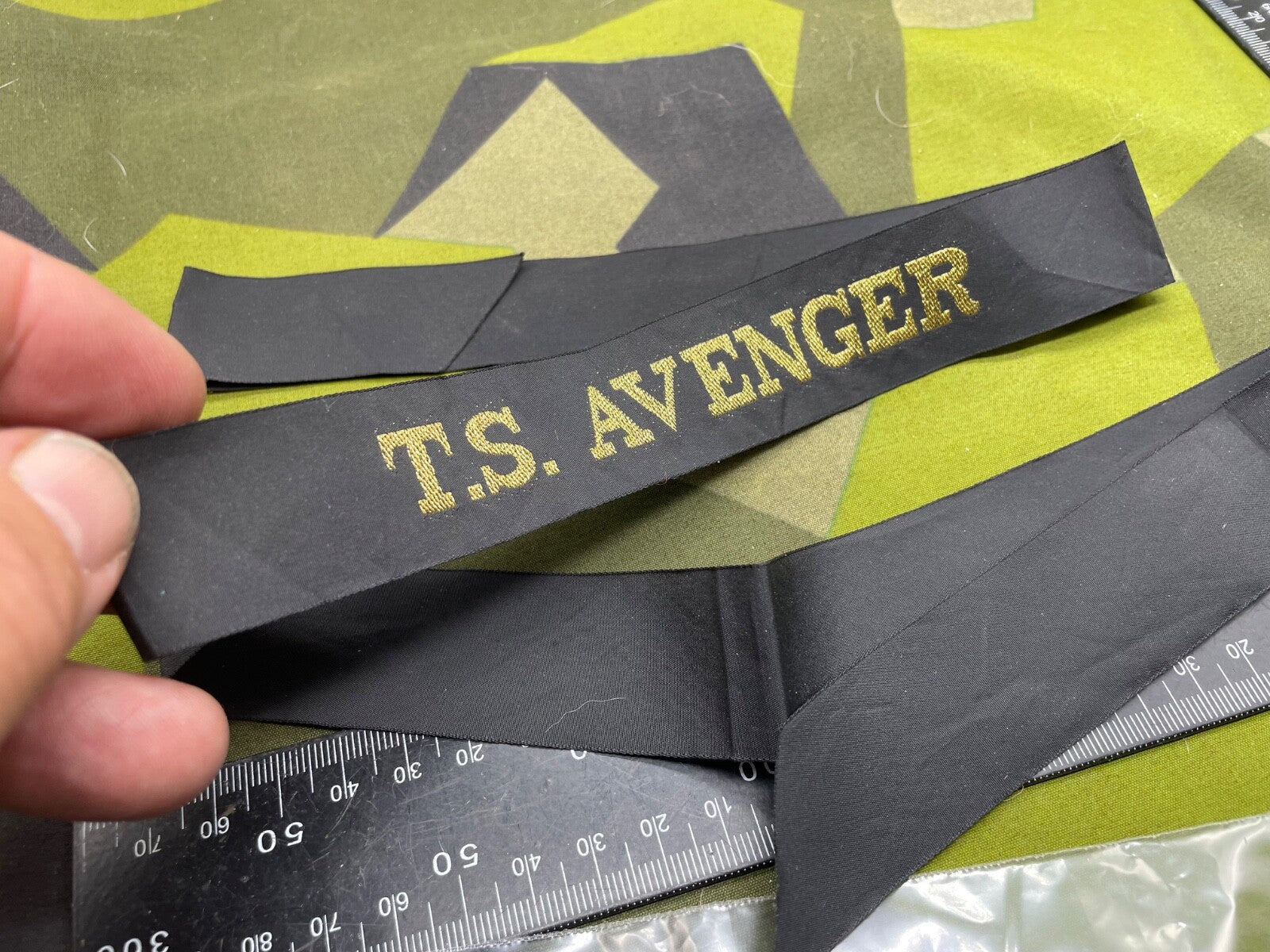 Genuine British Royal Navy - TS Avenger Cap Tally - Full Length - The Militaria Shop