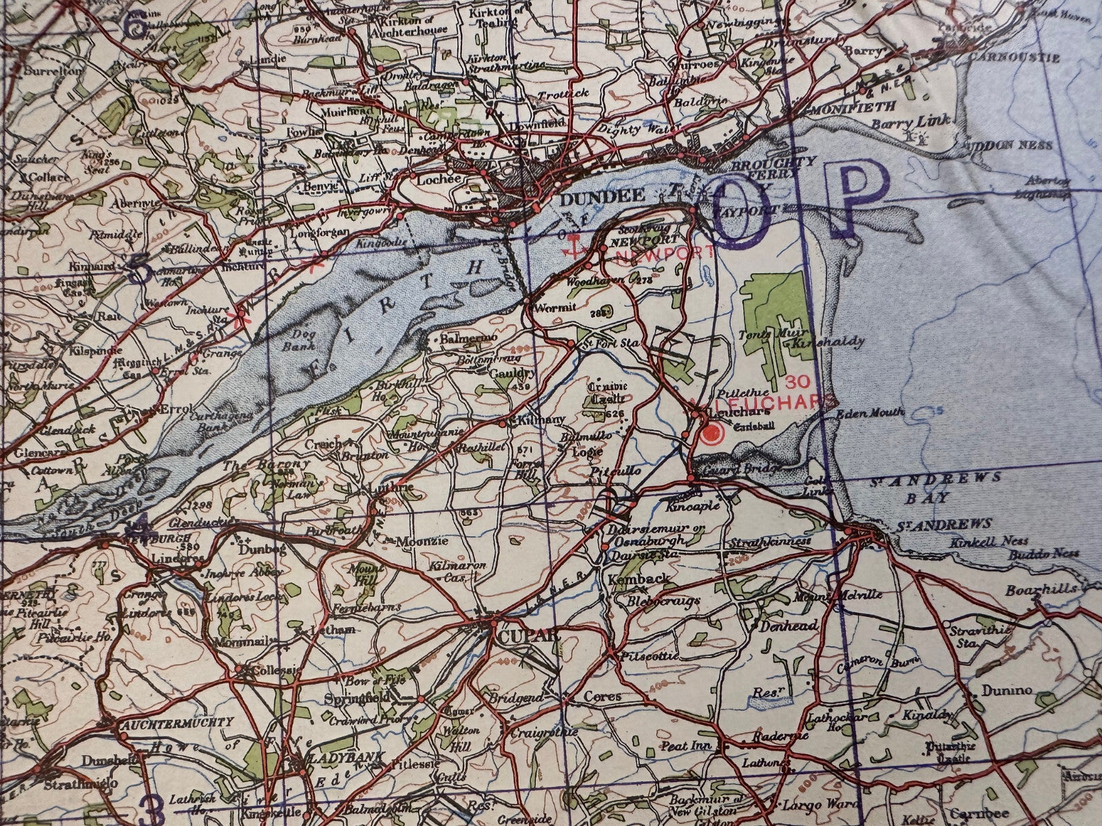 Original WW2 British Army RAF Navy Base Map of Scotland - The Forth, Clyde & Tay - The Militaria Shop