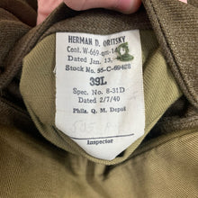 Lade das Bild in den Galerie-Viewer, Original WW2 US Army Class A Dress Jacket 1940 - Private Ryan Prop - 39" Long - The Militaria Shop