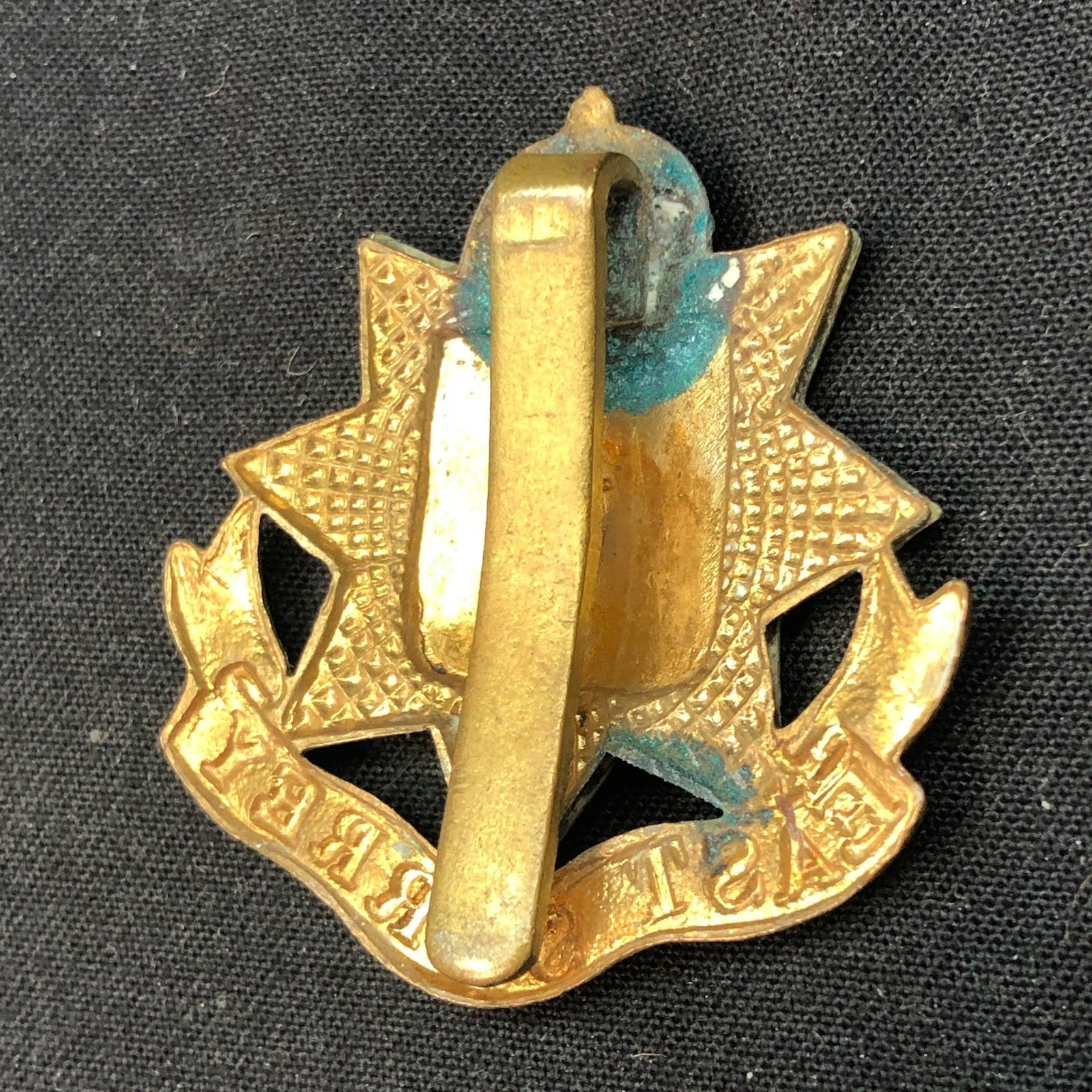 Genuine WW2 British Army Brass Cap Badge - East Surrey Regiment - The Militaria Shop