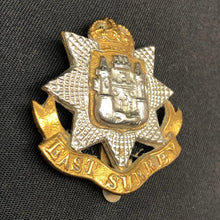 Load image into Gallery viewer, Original WW2 British Army Cap Badge - East Surrey Regiment - The Militaria Shop