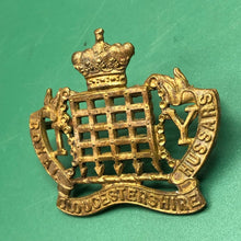 Load image into Gallery viewer, Original WW1 British Army Cap Badge - Royal Gloucestershire Hussars - The Militaria Shop