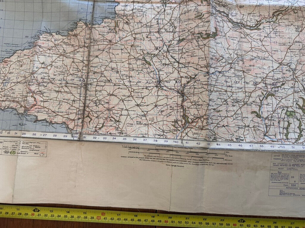 Original WW2 British Army OS Map of Great Britain - St David's & Cardigan - The Militaria Shop