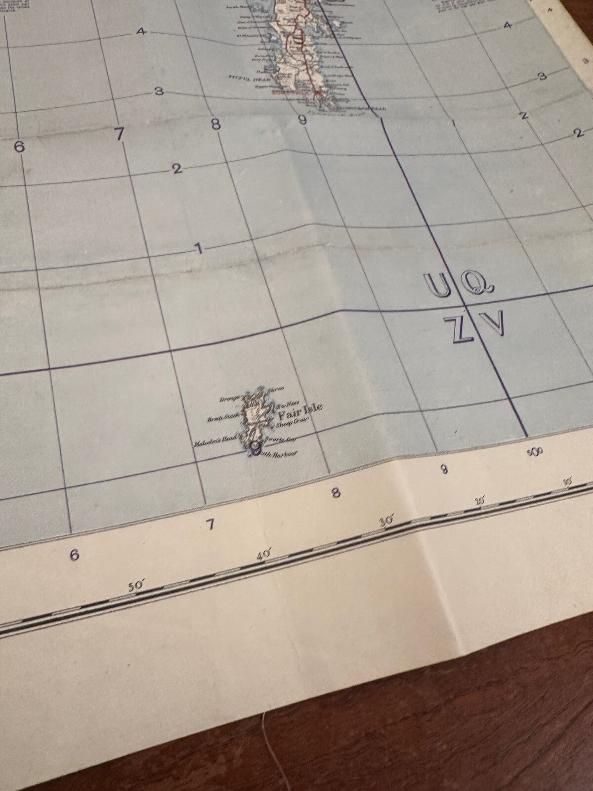 Original WW2 British Army RAF Navy Base Map of Great Britain - Shetland Islands - The Militaria Shop