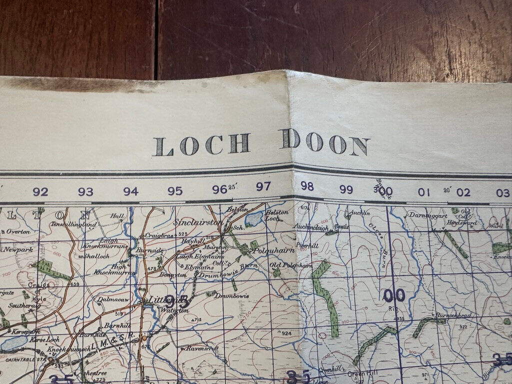 Original WW2 British Army GSGS OS Map of Scotland - Loch Doon - The Militaria Shop