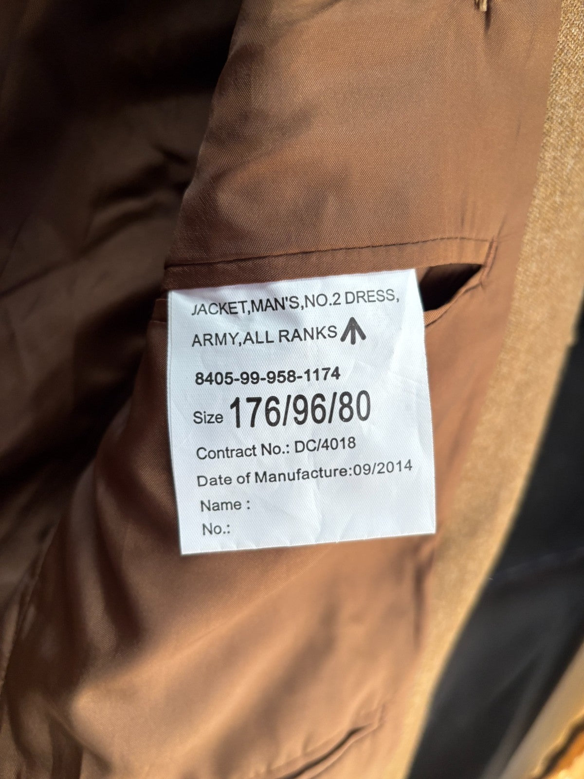 Grade 1 British Army FAD No2 Dress Uniform Jacket - Size 176/96/76 - The Militaria Shop