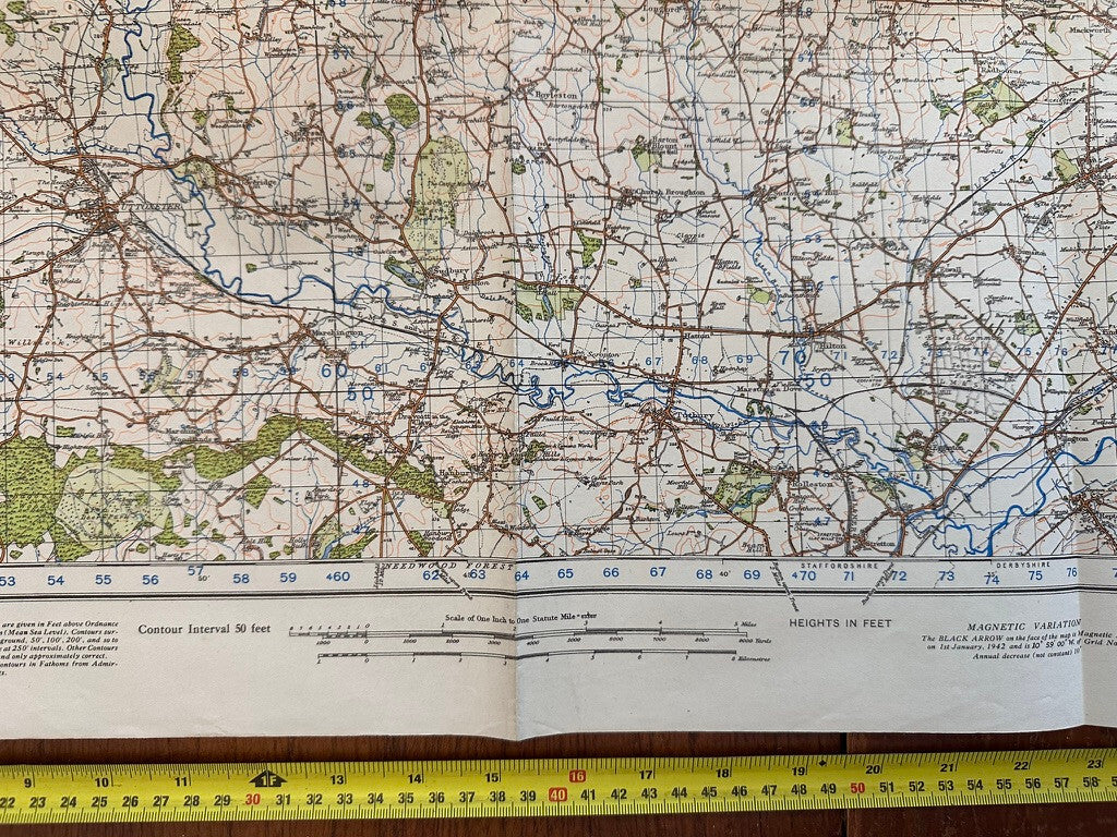 Original WW2 British Army OS Map of Great Britain - Debry - The Militaria Shop