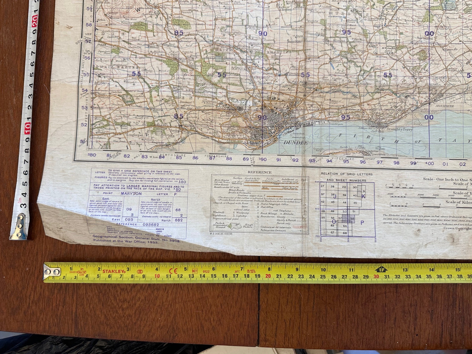 Original WW2 British Army GSGS Map of Scotland - Arbroath & Montrose - The Militaria Shop