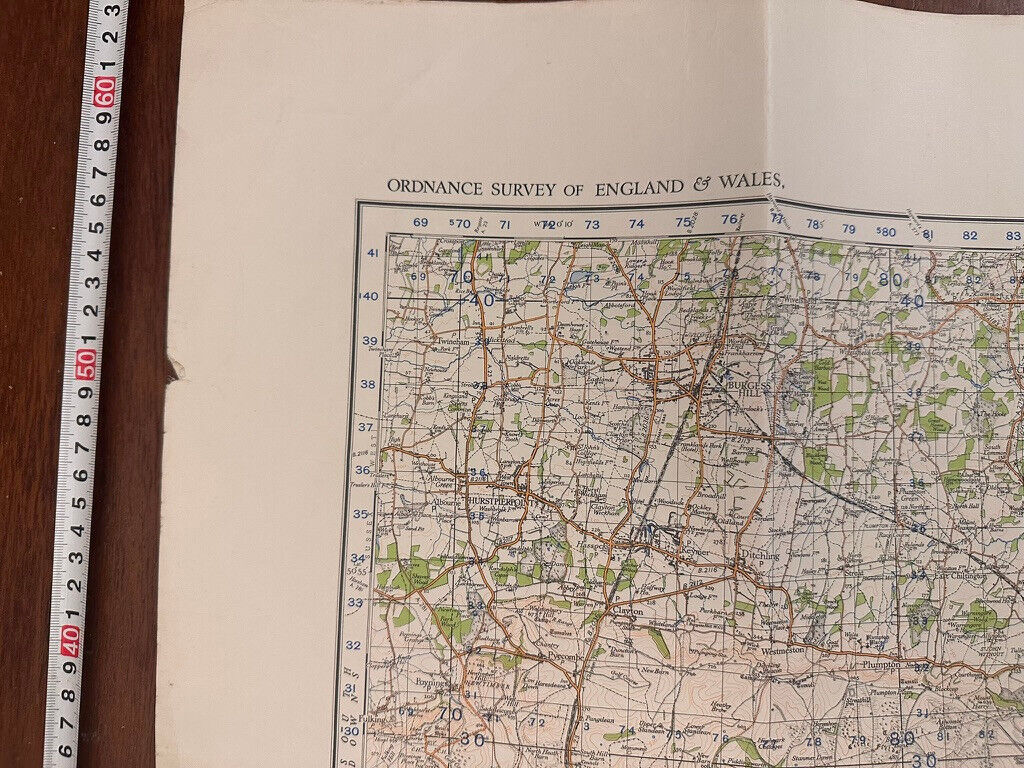 Original WW2 British Army GSGS OS Map of Great Britain - Brighton & Eastbourne - The Militaria Shop