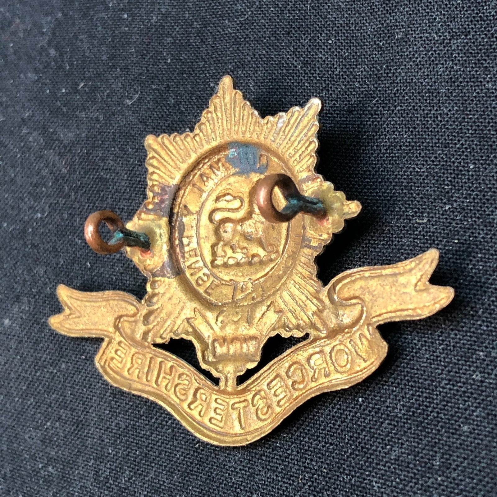 Genuine British Army Brass Cap Badge - Worcestershire Regiment - The Militaria Shop