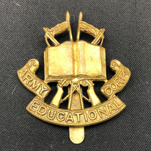 Load image into Gallery viewer, Genuine British Army WW2 Army Education Corps AEC Cap Badge - The Militaria Shop