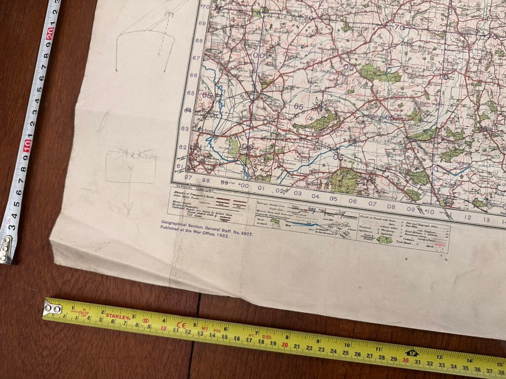 Original WW2 British Army GSGS OS Map of Great Britain - Worcester - The Militaria Shop