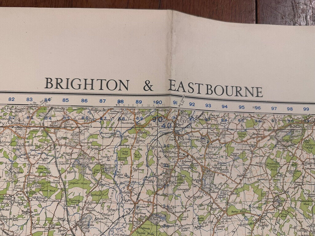 Original WW2 British Army GSGS OS Map of Great Britain - Brighton & Eastbourne - The Militaria Shop