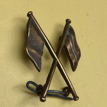 Load image into Gallery viewer, Original WW2 British Army Brass Signallers Flag Sleeve Badge - The Militaria Shop
