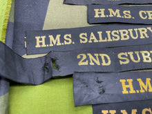 Lade das Bild in den Galerie-Viewer, British Royal Navy Quantity of Cap Tallies - Job Lot - The Militaria Shop