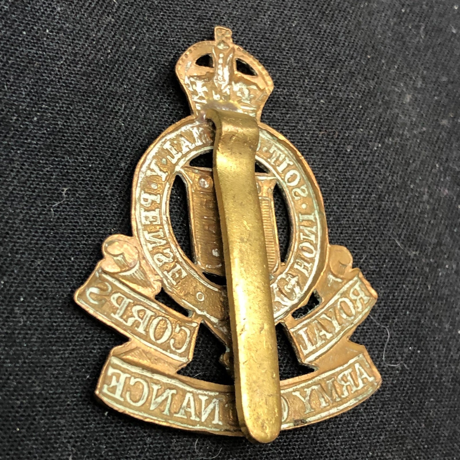 Original WW2 British Army Cap Badge - Royal Army Ordnance Corps - The Militaria Shop