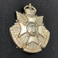 Load image into Gallery viewer, Original WW1 British Army Cap Badge - 5th Cumberland Battalion Border Regiment - The Militaria Shop